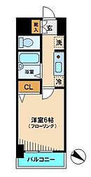 メインステージ巣鴨 1Kの間取図画像