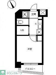 スカイコート後楽園EAST 1Kの間取図画像