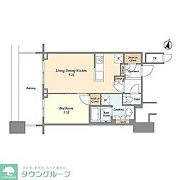 パークコート文京小石川ザタワー 1LDKの間取図画像