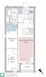 都営三田線 春日駅 徒歩10分の賃貸マンション 3階2LDKの間取り