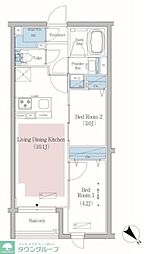 都営三田線 春日駅 徒歩10分の賃貸マンション 2階2LDKの間取り