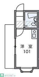 都営三田線 西巣鴨駅 徒歩10分の賃貸アパート 1階ワンルームの間取り