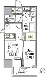 東京メトロ有楽町線 東池袋駅 徒歩4分の賃貸マンション 7階1LDKの間取り