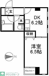 サウスコーラル 4階1DKの間取り
