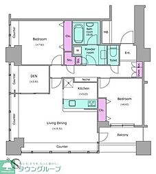 JR山手線 大塚駅 徒歩11分の賃貸マンション 15階2SLDKの間取り