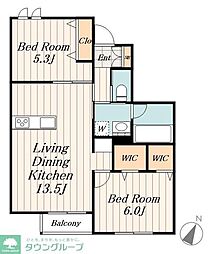Maison Nakamurabashi 2LDKの間取図画像