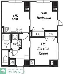 JR山手線 駒込駅 徒歩8分の賃貸マンション 3階1SDKの間取り