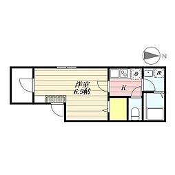 東武東上線 北池袋駅 徒歩5分の賃貸アパート 1階1Kの間取り