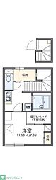 レオパレスルーチェ 205 2階1Kの間取り