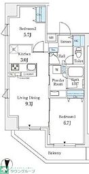 ラティエラ練馬 11階2LDKの間取り