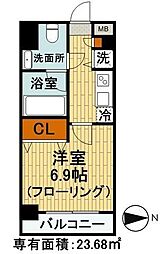 JR総武線 御茶ノ水駅 徒歩7分の賃貸マンション 9階1Kの間取り