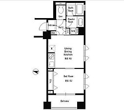 パークキューブ本郷 4階1LDKの間取り