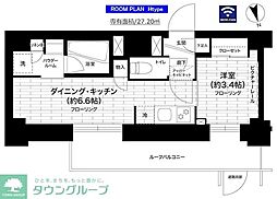西武池袋線 中村橋駅 徒歩4分の賃貸マンション 4階1DKの間取り