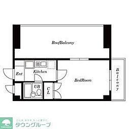 西武池袋線 椎名町駅 徒歩6分の賃貸マンション 4階1Kの間取り