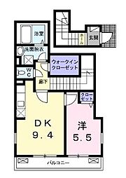 フェアリーズ上池袋 3階1DKの間取り