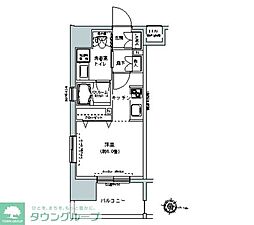 都営三田線 板橋本町駅 徒歩2分の賃貸マンション 10階1Kの間取り
