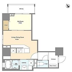 西武池袋線 東長崎駅 徒歩4分の賃貸マンション 9階1LDKの間取り