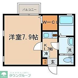 東武東上線 北池袋駅 徒歩4分の賃貸アパート 1階1Kの間取り
