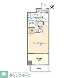 アルファコート常盤台3 7階1LDKの間取り