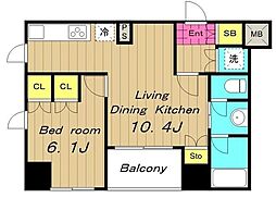 コンフォリア池袋ＤＥＵＸ 6階1LDKの間取り