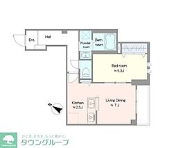 イーストIM 1LDKの間取図画像