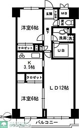 レジディア目白 2LDKの間取図画像