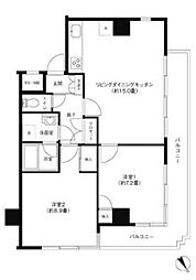 都営浅草線 西馬込駅 徒歩5分の賃貸マンション 4階2LDKの間取り