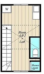 東急多摩川線 沼部駅 徒歩6分の賃貸アパート 2階ワンルームの間取り
