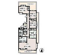 東急目黒線 洗足駅 徒歩6分の賃貸マンション 3階4LDKの間取り