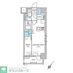 JR京浜東北・根岸線 大森駅 徒歩11分の賃貸マンション 7階1LDKの間取り