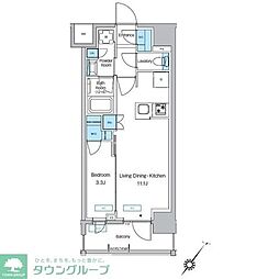 JR京浜東北・根岸線 大森駅 徒歩11分の賃貸マンション 7階1LDKの間取り