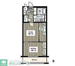東急東横線 祐天寺駅 徒歩12分の賃貸マンション 1階1DKの間取り
