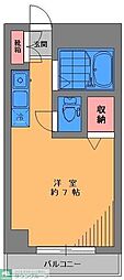 東急池上線 戸越銀座駅 徒歩5分の賃貸マンション 4階ワンルームの間取り