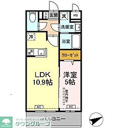 都営浅草線 西馬込駅 徒歩4分の賃貸マンション 4階1LDKの間取り