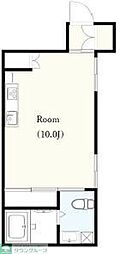 東急池上線 洗足池駅 徒歩10分の賃貸アパート 1階ワンルームの間取り