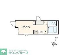 東急東横線 祐天寺駅 徒歩13分の賃貸アパート 1階ワンルームの間取り