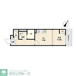 東急世田谷線 三軒茶屋駅 徒歩13分の賃貸マンション 3階1DKの間取り