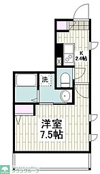 京急本線 雑色駅 徒歩7分の賃貸マンション 2階1Kの間取り