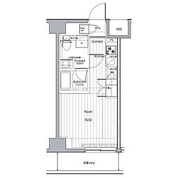 JR埼京線 西大井駅 徒歩4分の賃貸マンション 4階1Kの間取り