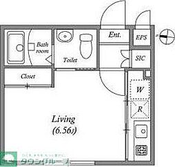 東急池上線 池上駅 徒歩2分の賃貸マンション 2階1Kの間取り