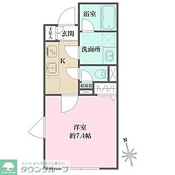 東急田園都市線 三軒茶屋駅 徒歩9分の賃貸アパート 4階1Kの間取り