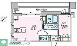 東急大井町線 旗の台駅 徒歩4分の賃貸マンション 4階1LDKの間取り
