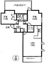 東急東横線 祐天寺駅 徒歩7分の賃貸マンション 2階1LDKの間取り