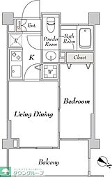 東急大井町線 北千束駅 徒歩4分の賃貸マンション 7階1DKの間取り