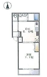 東急目黒線 不動前駅 徒歩6分の賃貸マンション 3階1DKの間取り