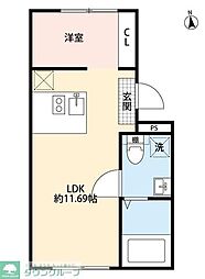 東急大井町線 戸越公園駅 徒歩2分の賃貸マンション 4階1LDKの間取り