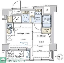 東急東横線 学芸大学駅 徒歩15分の賃貸マンション 4階1DKの間取り