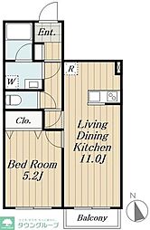 目黒ファーイースト 1階1LDKの間取り