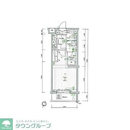 東急田園都市線 池尻大橋駅 徒歩9分の賃貸マンション 2階1Kの間取り