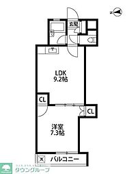 東急東横線 祐天寺駅 徒歩8分の賃貸マンション 3階1LDKの間取り
